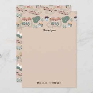 Niedliche farbige Züge auf Zugtrassen Kindermuster Dankeskarte