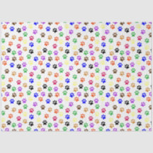 Niedliche Farbkat- und Welpen-Hundepaw-Drucke