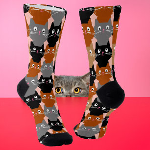 Niedliche Farbkatzenmuster Socken