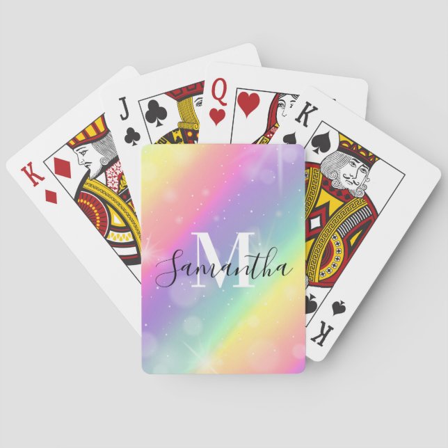 Niedliche Farbmonogramm Spielkarten (Rückseite)