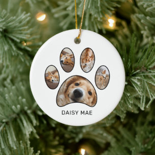 Niedliche Farbpalette Print Pet Name Jahr FotoColl Keramik Ornament