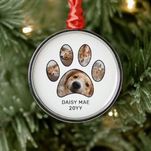 Niedliche Farbpalette Print Pet Name Jahr FotoColl Ornament Aus Metall