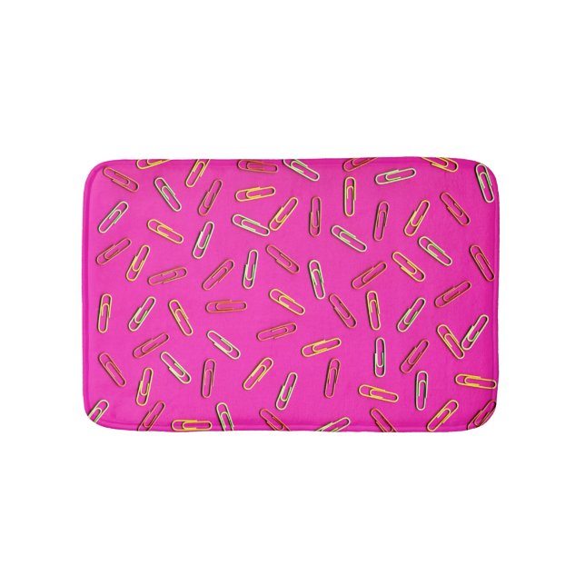 NIEDLICHE Farbpapierklammern in Rosa Badematte (Vorderseite)