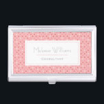 Niedliche Farbtöne der rosa Punkte Personalisiert Visitenkarten Dose<br><div class="desc">Niedlicher Visitenkartenhalter zum Personalisieren mit Namen und Jobtitel.</div>