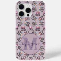 Niedliche Farbtöne des Lila Eule-Musters