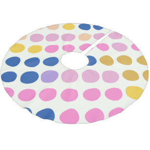 Niedliche Farbtupfer Fun Pattern Blau Pink Polyester Weihnachtsbaumdecke