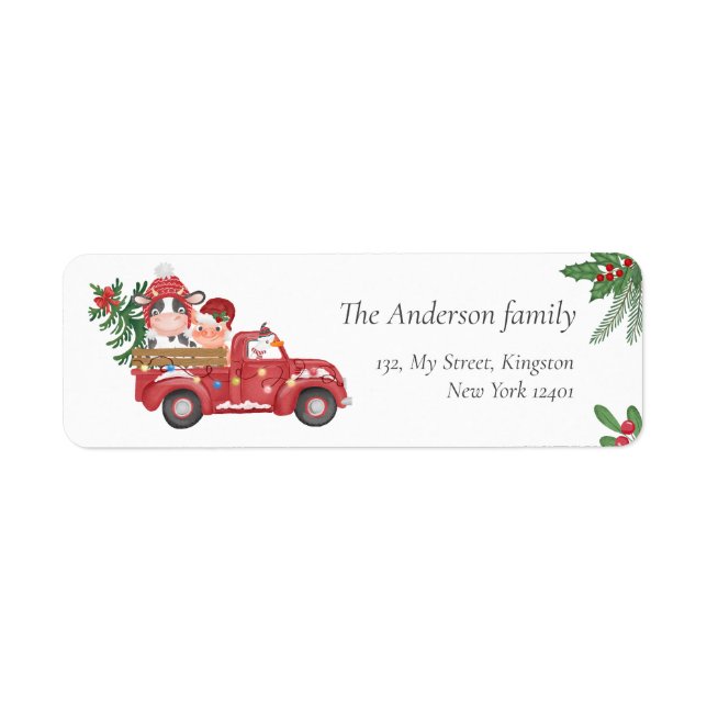 Niedliche Farm Animas Weihnachtsroter LKW, Heilige (Vorne)