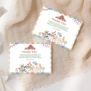 Niedliche Farm Barnyard Geburtstag Vielen Dank Dankeskarte