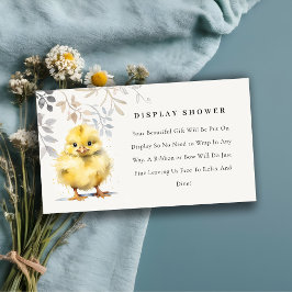 Niedliche Farm Chick Floral Display Dusche Baby Du Begleitkarte