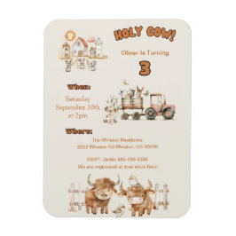 Niedliche Farm Thema Geburtstagsparty Boy oder Mäd Magnet
