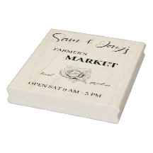 Niedliche Farmermarkt Holzkunst Briefmarke