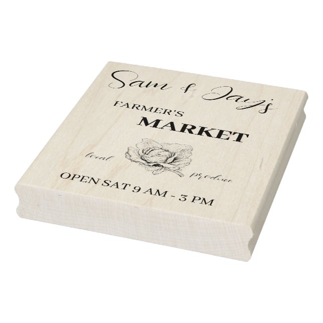 Niedliche Farmermarkt Holzkunst Briefmarke Gummistempel (Stempel)
