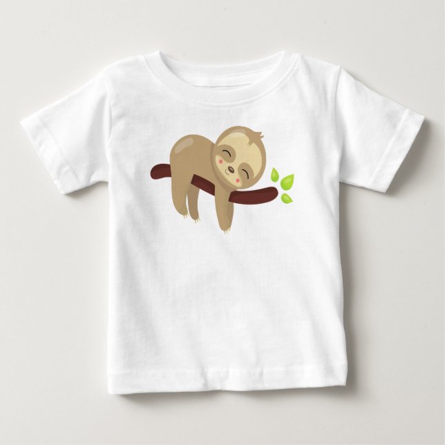 Niedliche Faultier, Baby-Faultier, Lazy-Fliege, Sc Baby T-shirt (Vorderseite)