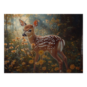 Niedliche Fauna im Wald Poster