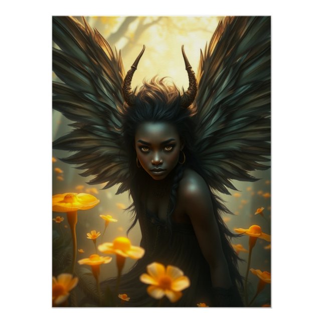 Niedliche Feathered Fairy Art Poster (Vorderseite)