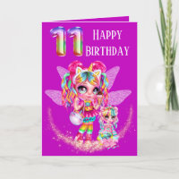 Niedliche Fee Elfte Geburtstag Regenbogen animiert