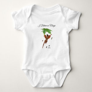 Niedliche Fee mit braunen Wings Baby Bodysuit Baby Strampler