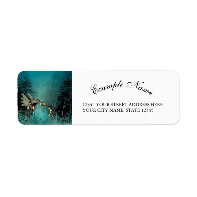 Niedliche Fee mit Dampfdrache in einem Fantasy-Wal (Vorne)