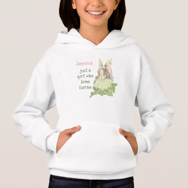 Niedliche Fee "Nur ein Mädchen, das Feen Lieben" Hoodie (Vorderseite)