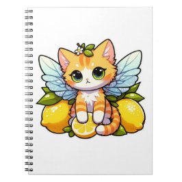 Niedliche Feenkatze mit Zitronen Notizblock