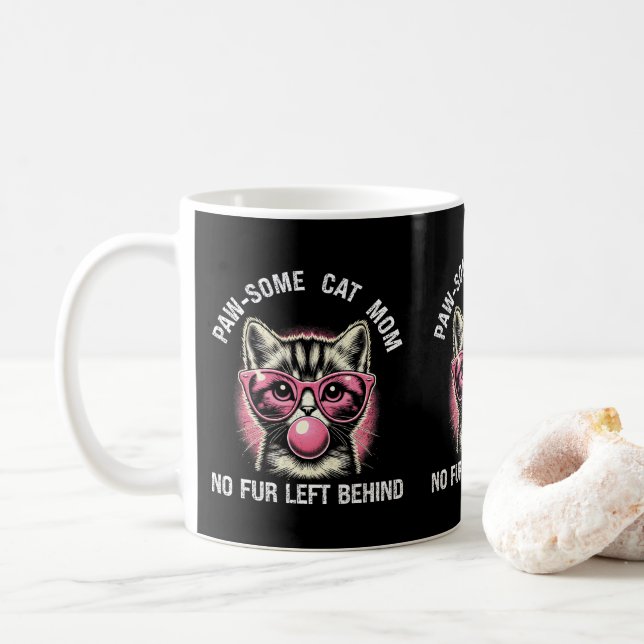Niedliche Feline Kitty Cat Lover Gabe Cat Mama Kaffeetasse (Mit Donut)