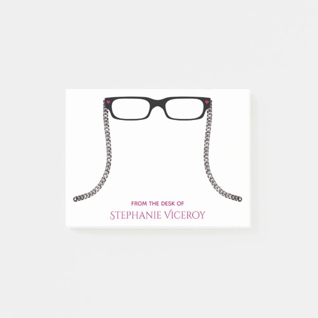 Niedliche Feminine vom Schreibtisch aus Post-it Klebezettel (Vorderseite)