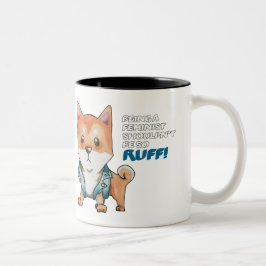 Niedliche feministische Shiba Inu Zweifarbige Tasse