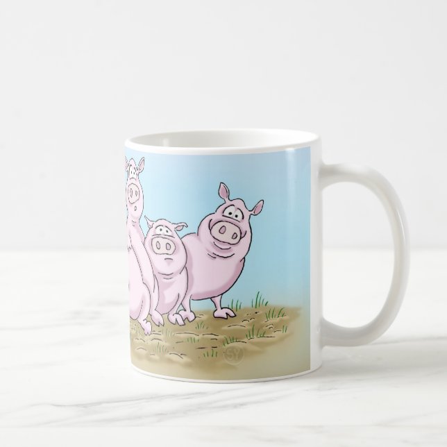 Niedliche Ferkel und Schmetterlings-Tasse Tasse (Rechts)