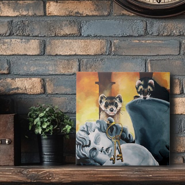 Niedliche Ferret Keys Cherub Fliese (Von Creator hochgeladen)