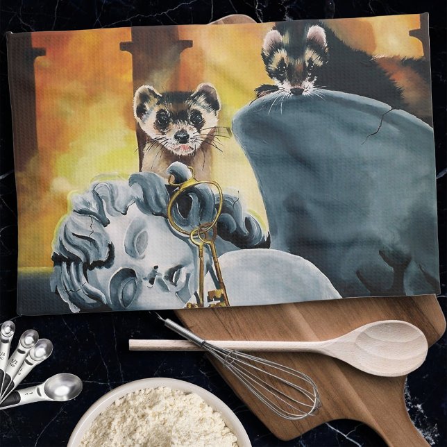 Niedliche Ferret Keys Cherub Geschirrtuch (Von Creator hochgeladen)