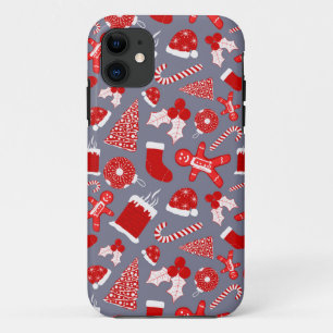 Niedliche festliche rote Illustrationen Weihnachts Case-Mate iPhone Hülle