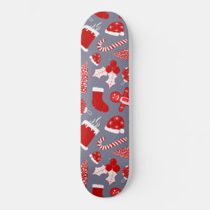 Niedliche festliche rote Illustrationen Weihnachts Skateboard