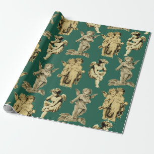 Niedliche festliche Vintage Flügeldrachengel Geschenkpapier