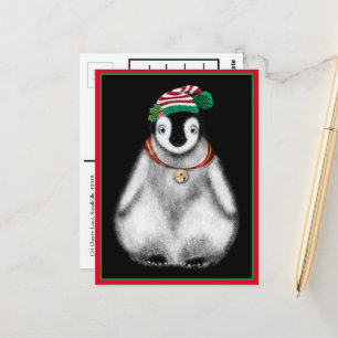 Niedliche Festtage Weihnachten Pinguin Postkarte
