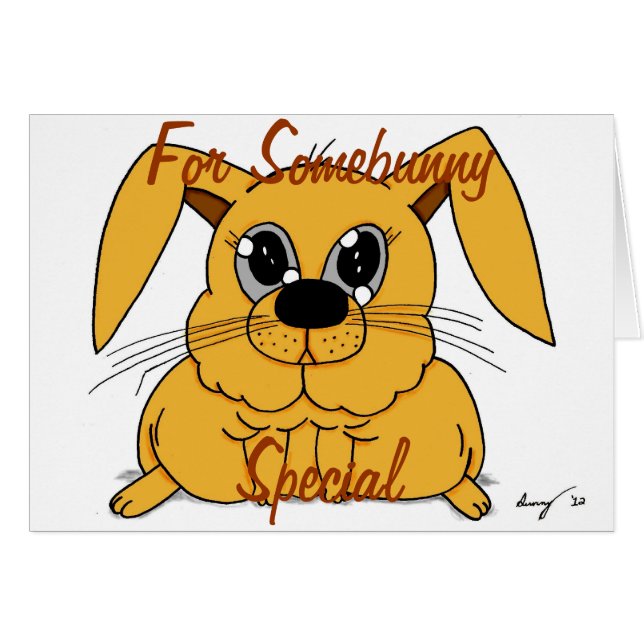 Niedliche Fett-Bunny "For Somebunny Special" Karte (Vorderseite (Horizontal))