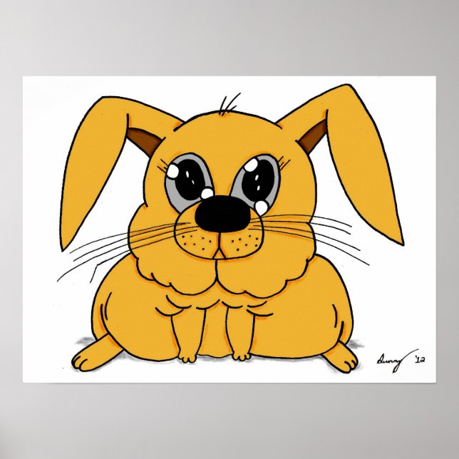 Niedliche Fett Bunny Print Poster (Vorne)