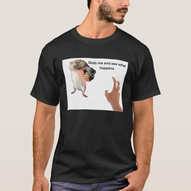 Niedliche FettRat Being Grabbed Meme T-Shirt (Vorderseite)