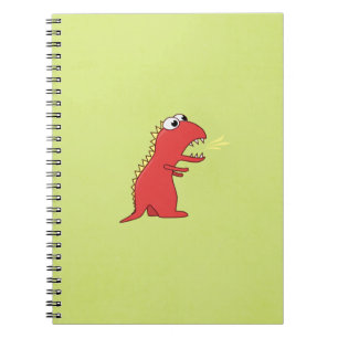 Niedliche Feuer-Atem-Cartoon T-Rex Notizblock