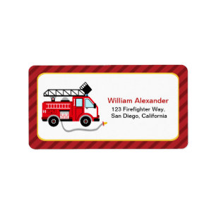 Niedliche Feuerwehrmann-Adressen-Etiketten Adressaufkleber