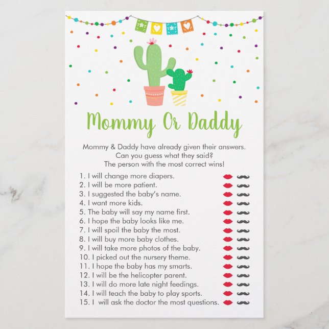 Niedliche Fiesta Cactus Guess, der sagte, es Dusch (Vorderseite)