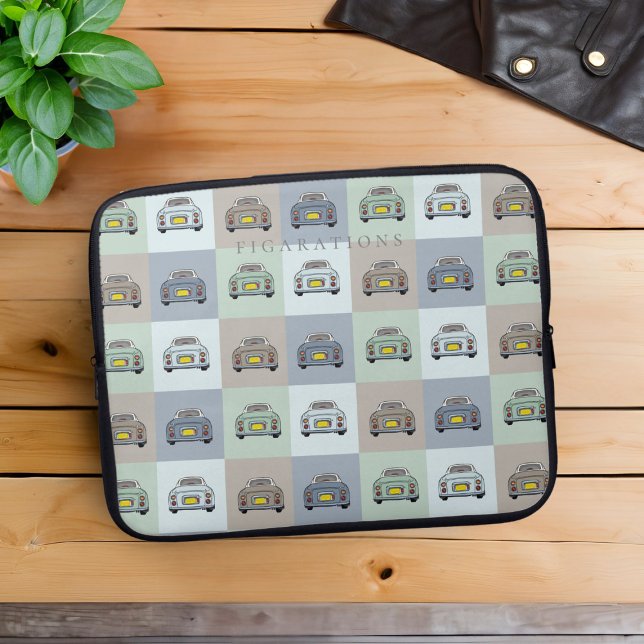 Niedliche Figaro-Musterfiguren Laptop-Sieb Laptopschutzhülle (Cute Figaro Car Pattern Laptop Sleeve with space for your name)