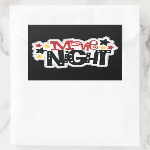 Niedliche Filmnacht fasst Aufkleber ab