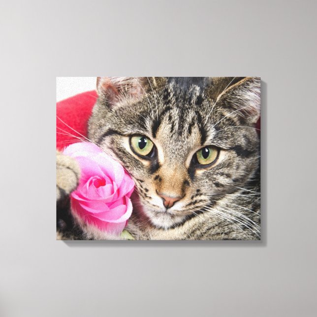 Niedliche Filmtablette Mit Rose Leinwanddruck (Vorderseite)