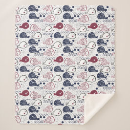 Niedliche Fisch-Muster-Decken Sherpadecke