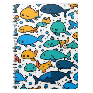 Niedliche Fisch-Muster-Notebook Notizblock