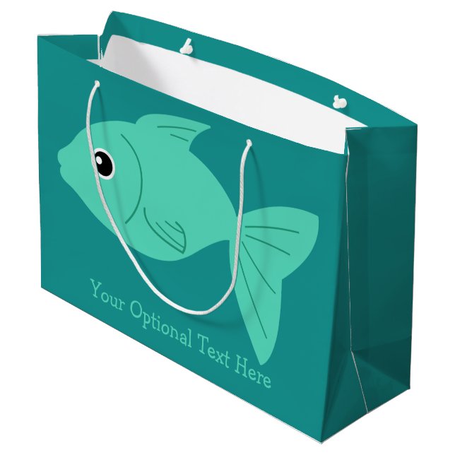 Niedliche Fisch-Taschentasche Große Geschenktüte (Rückseite Schrägansicht)