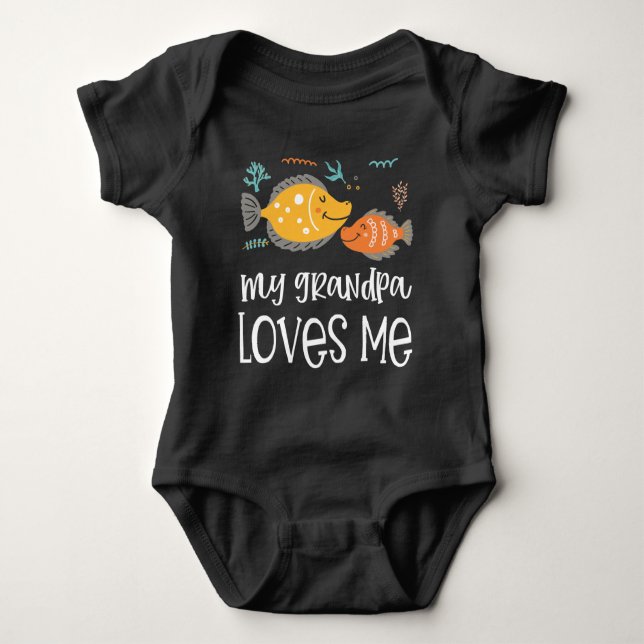 Niedliche Fische 🐠 meine Opa-Lieben Baby Strampler (Vorderseite)