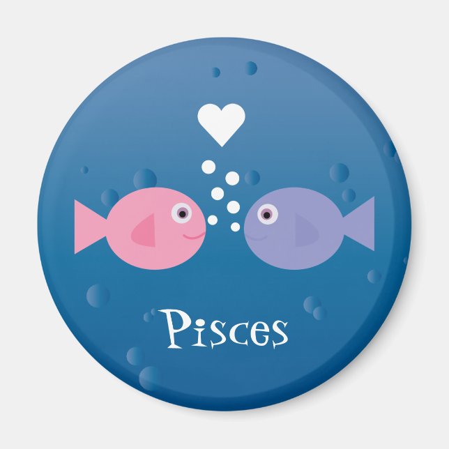 Niedliche Fische Rosa und Blau Cartoon Fische nach Magnet (Vorne)