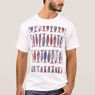 Niedliche Fischillustrierung: Kinder nahtloser Hin T-Shirt