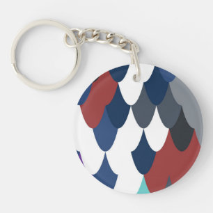 Niedliche Fischkruste-Muster Apfelüberwachungsband Schlüsselanhänger